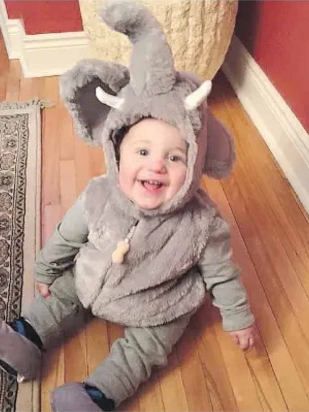 Elephant Plush Toddler Costume Vest with Hood